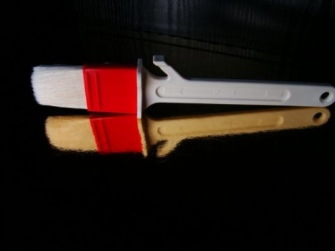 Pędzel z włosiem naturalnym szer 4 cm+ zawieszka Pędzel z włosiem naturalnym szer 4 cm+ zawieszka
