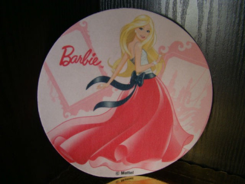 Dysk,krążek waflowy Barbie - 1 szt Dysk,krążek waflowy Barbie - 1 szt