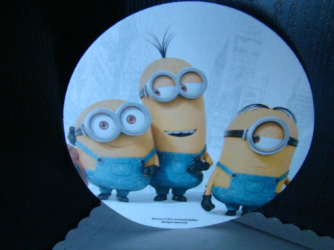 Dysk,krążek waflowy Minionki- 1 szt Dysk,krążek waflowy Minionki- 1 szt
