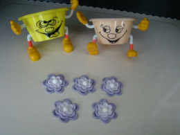 Kwiatek z mimozą 3D - fioletowy 1 op ( 5 szt)