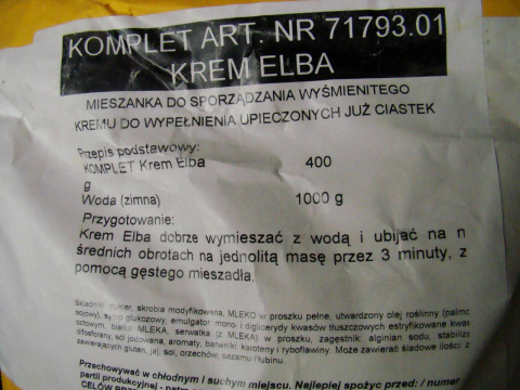 Krem Elba do wypełnień - 1 kg Krem Elba do wypełnień - 1 kg