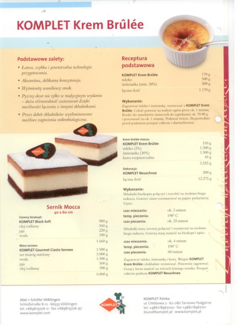 Krem Brulee - 1 kg Krem Brulee - 1 kg