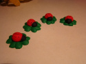 Biedronka na koniczynce 3D - 3 cm - ( 4 szt.)
