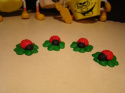 Biedronka na koniczynce 3D - 3 cm - ( 4 szt.)